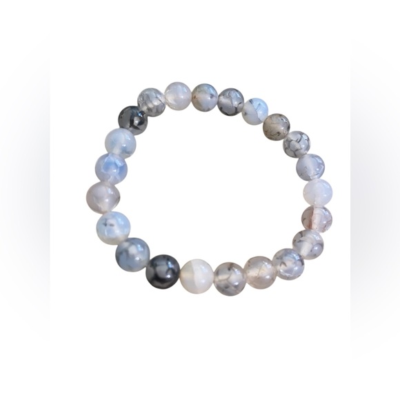 Dragon Vein Agate All Natural Crystal Stone Bracelet With Healing Properties - Picture 4 of 11